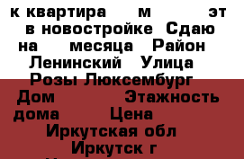 1-к квартира, 51 м², 15/16 эт. в новостройке. Сдаю на 2-3 месяца › Район ­ Ленинский › Улица ­ Розы Люксембург › Дом ­ 118/3 › Этажность дома ­ 16 › Цена ­ 11 000 - Иркутская обл., Иркутск г. Недвижимость » Квартиры аренда   . Иркутская обл.,Иркутск г.